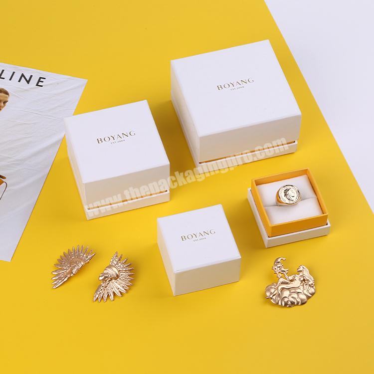 Boyang Custom Logo Ring Crystal Necklaces Bracelet Box Kraft Paper Jewelry Packaging Box