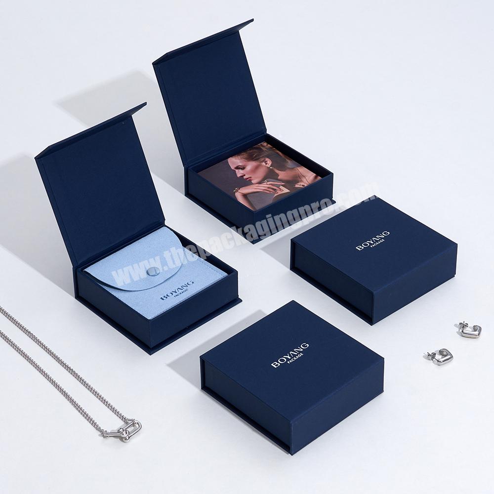 Boyang Custom Luxury Paper Book Shape Magnetic Jewelry Gift Box Set