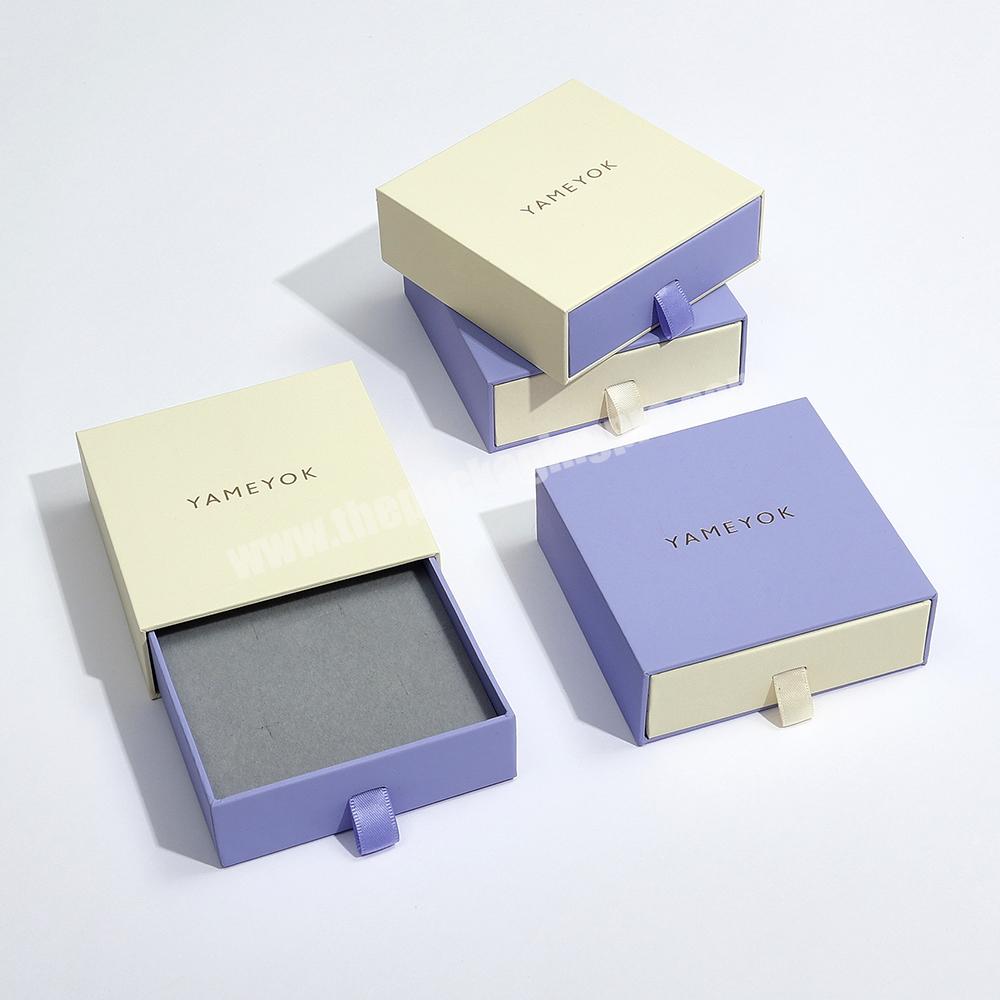Boyang Custom Luxury Printed Drawer Sliding Necklace Earring Bracelet Ring Jewelry Packaging Gift Box