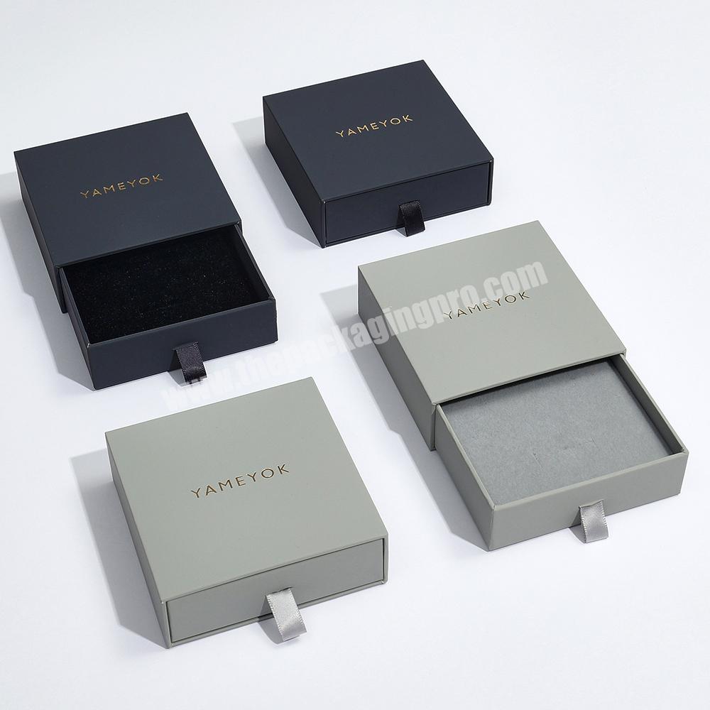 Boyang Custom Luxury Square Cardboard Paper Small Slider Drawer Gift Packaging Jewelry Box
