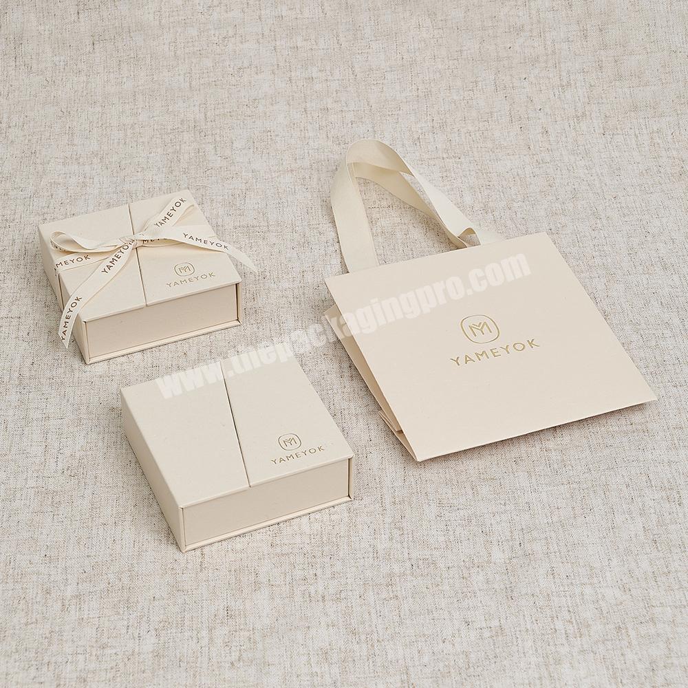 Boyang Custom Personalized Eco Friendly Double Open Paper Gift Earring Necklace Packaging Jewelry Box with Ribbon