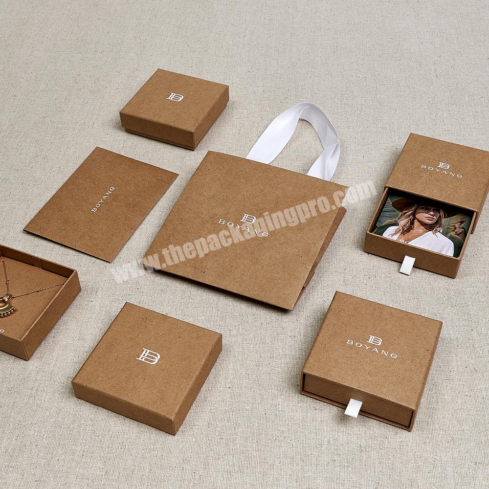Boyang Custom Recyclable Eco Paper Gift Packaging Jewelry Sliding Drawer Box
