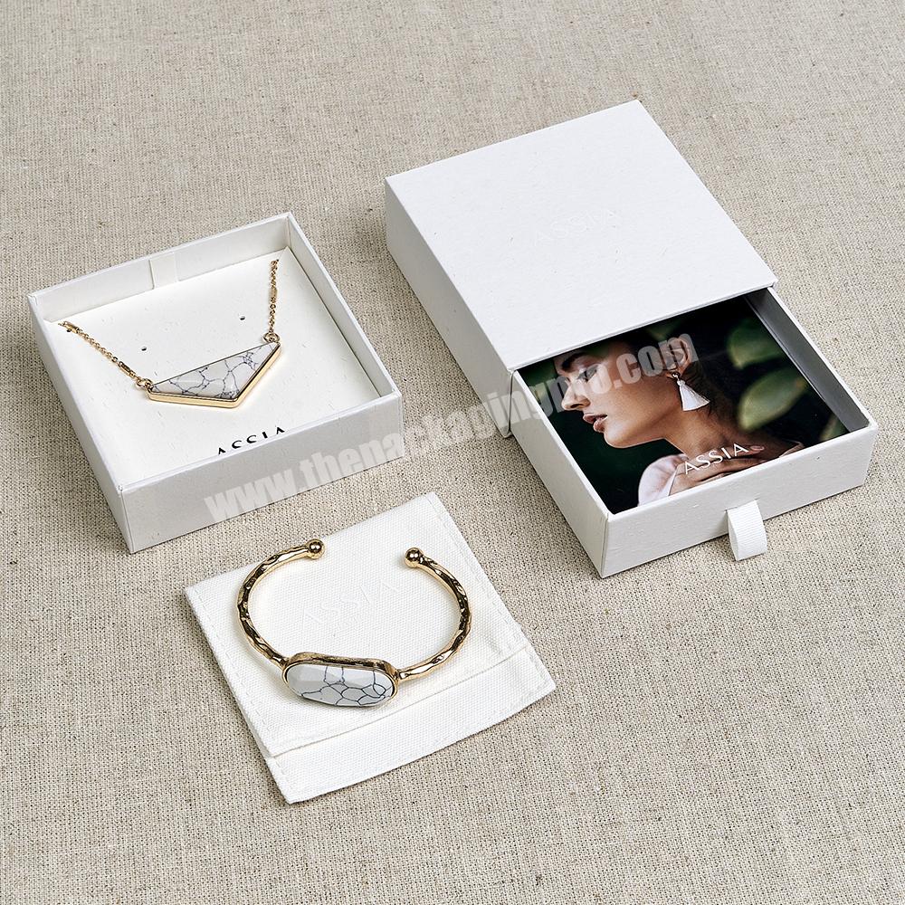 Boyang Custom Reusable Eco Friendly Paper Bracelet Necklace Jewelry Sliding Drawer Packaging Box with Logo