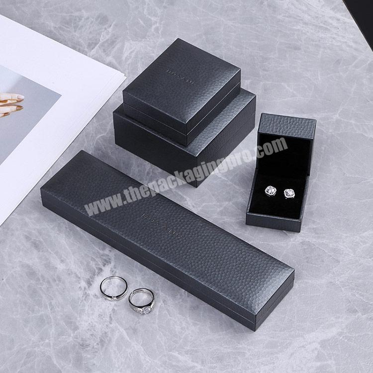 Boyang Custom Romantic Sweet Luxury Black Necklace Ring Box Leatherette Paper Jewelry Box