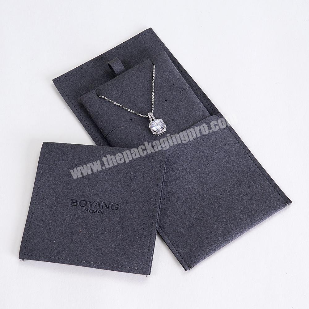 Boyang Custom Small Envelope Flip Suede Microfiber Jewelry Pouches