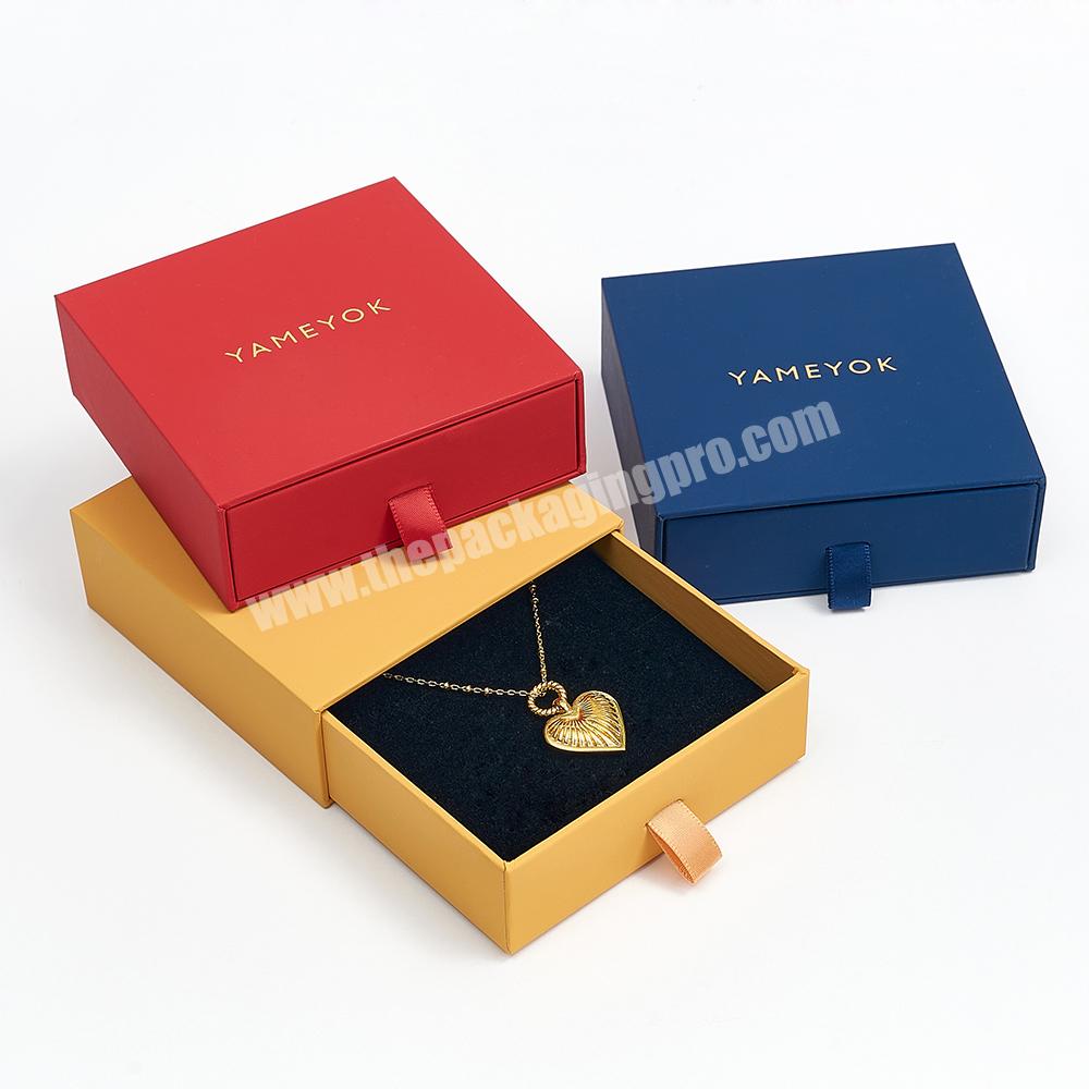 Boyang Custom Small Paper Cardboard Ring Earring Bracelet Necklace Drawer Jewelry Box Packaging