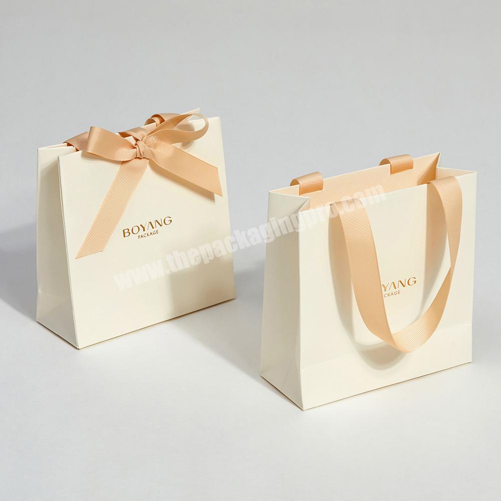 Boyang Custom Valentine Day Gift Packaging Recycled Jewelry Paper Bag with Logo Print
