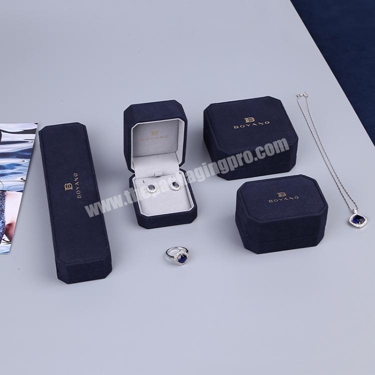 Boyang Custom Wholesale Luxury Velvet Ring Bracelet Jewelry Box Packaging with Inside Microfiber