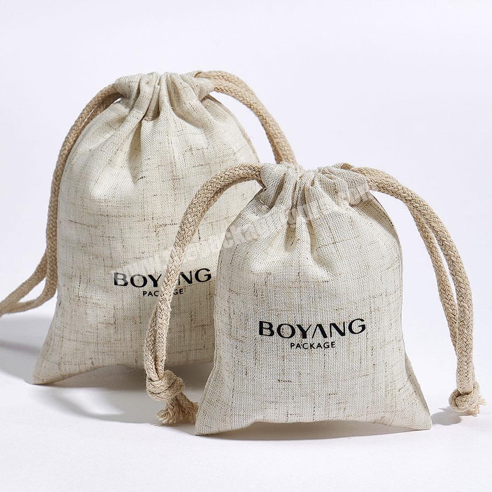 Boyang Custom Wholesale Natural Recycled Drawstring Jewelry Gift Bag Pouch
