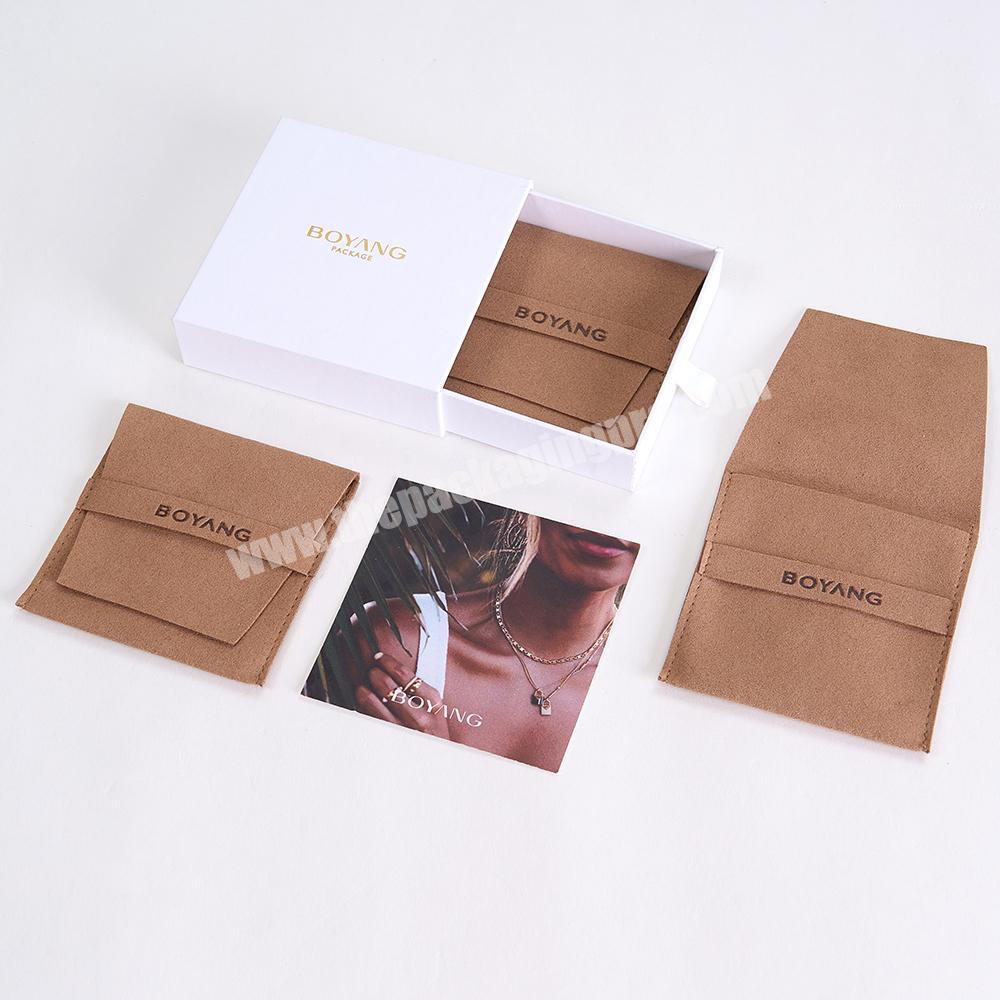 Boyang Custom Wholesale Small Microfiber Jewelry Bags Pouch and Box