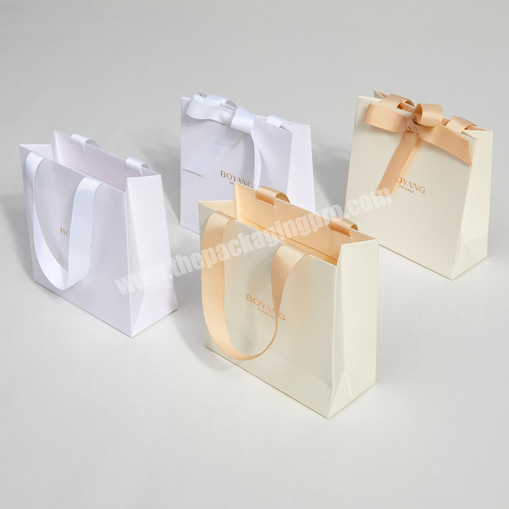 Boyang Factory Wholesale Luxury Jewelry Gift Packaging Paper Shopping Bags Custom
