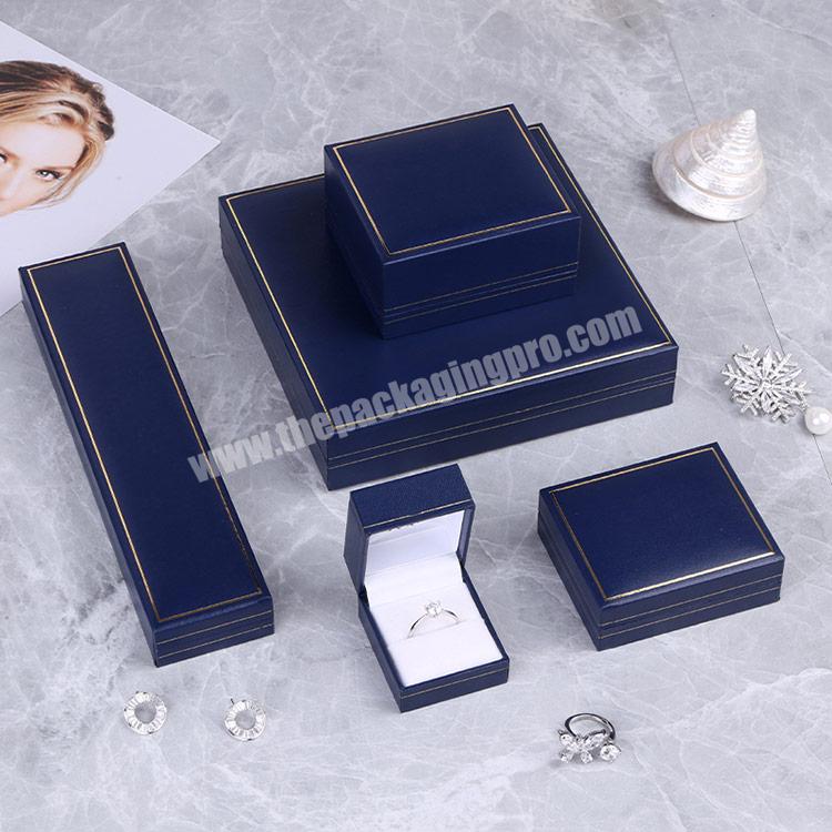 Boyang Luxury Blue Paper Earring Bracelet Necklace Ring Boxes Jewelry Packaging Box Set