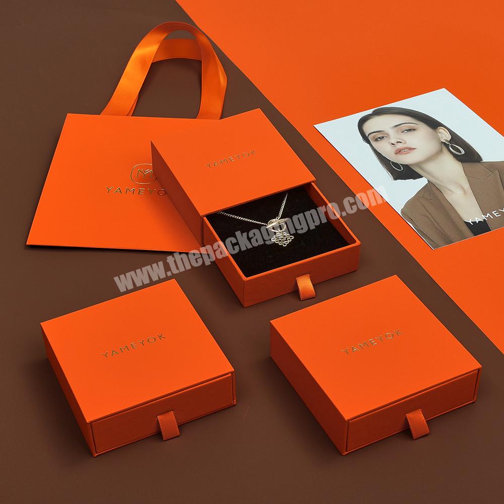 Boyang Luxury Cardboard Earring Necklace Packaging Jewelry Paper Drawer Boxes with Custom Logo