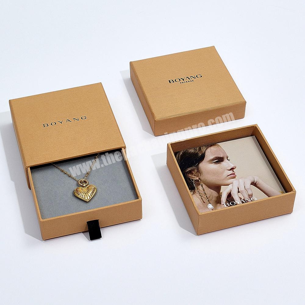 Boyang Luxury Cardboard Paper Bracelet Necklace Earring Ring Jewelry Boxes Packaging with Custom Logo
