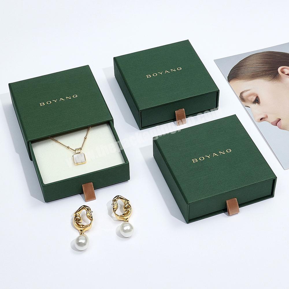 Boyang Luxury Drawer Gift Paper Cardboard Bracelet Earring Necklace Ring Packaging Jewelry Box