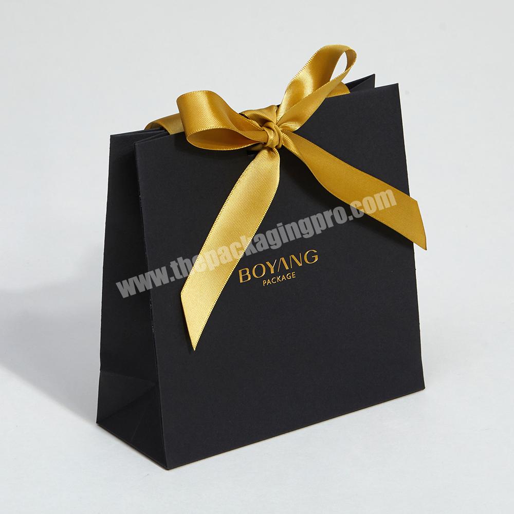 Boyang Paper Bag Manufacturers Custom Black Paper Jewelry Gift Packaging Bags