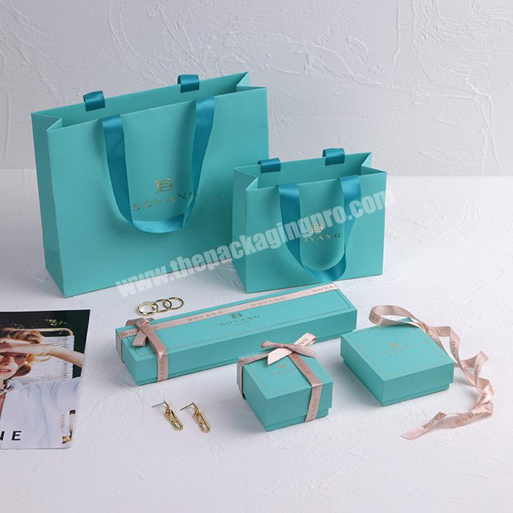 Boyang Ring Earring Necklace Bracelet Packaging Boxes Custom Logo Paper Green Jewelry Box High End