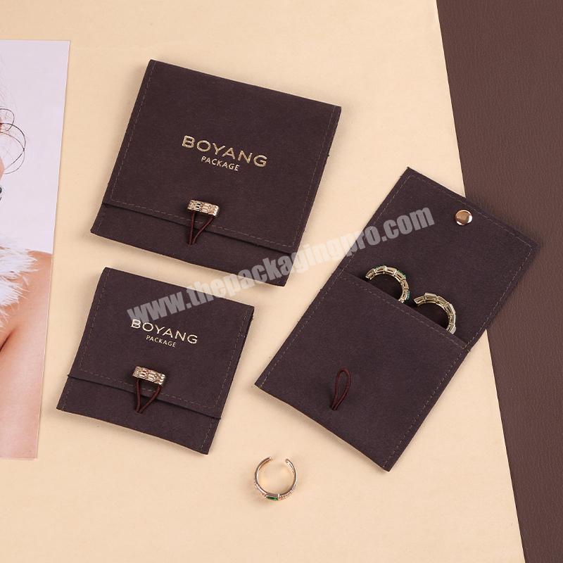 Boyang Unique Design Bracelet Earring Packaging Microfiber Jewelry Pouch