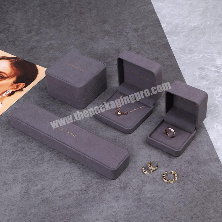 Boyang Wholesale Custom Logo Luxury Earring Bracelet Necklace Ring Packaging Box Suede Velvet Jewelry Boxes