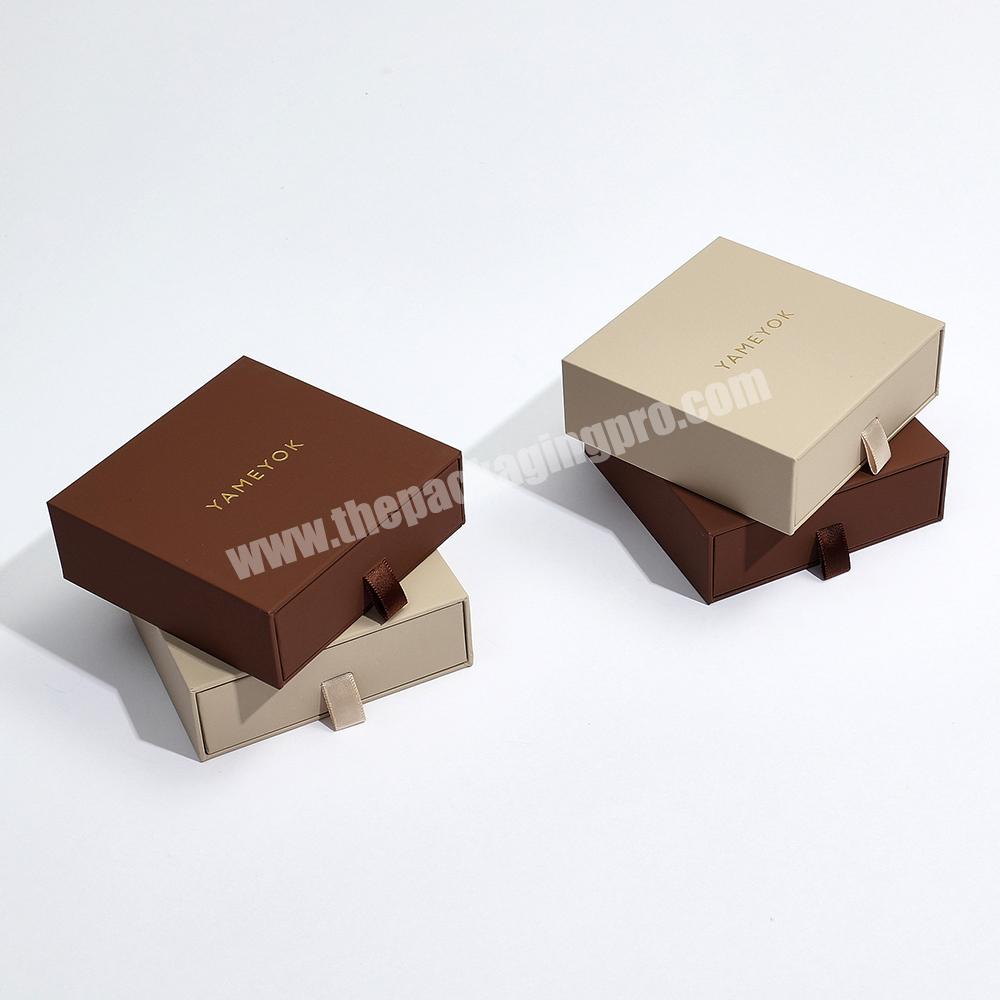 Wholesale Custom Logo Printed Paper Jewelry Box Factory Supply Cheap Drawer  Sliding Jewelry Packaging Box