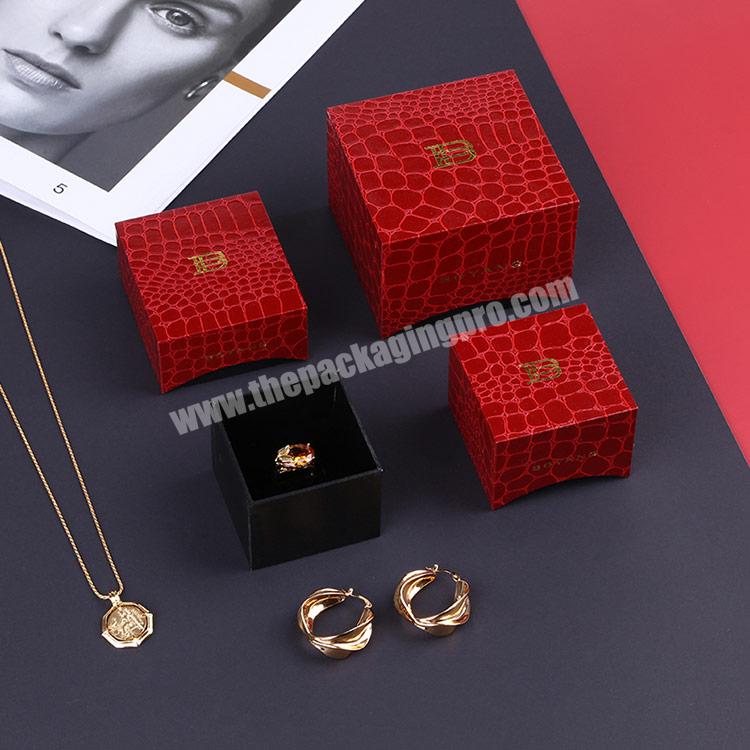 Boyang Wholesale Custom Logo Red Paper Jewelry Box Luxury Earring Bracelet Necklace Ring Box Jewelry Packaging Box