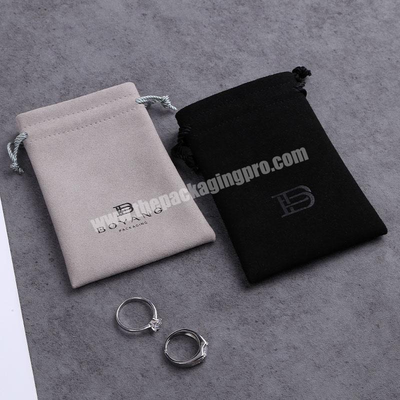 Boyang Wholesale Small Pouch Bag Microfiber Drawstring Jewelry Bags with Logo Custom