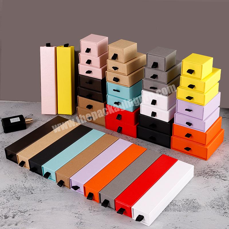 Bracelet Ring Necklace Sliding Jewelry Box Colorful Paper Slide Box Packaging Jewelry Cardboard Packaging Box