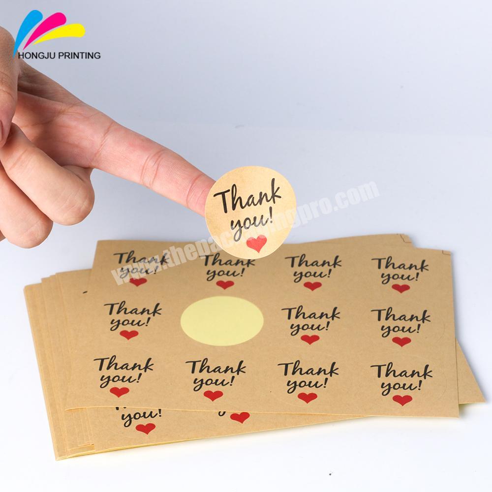 CMYK color custom printed paper gold thank you label