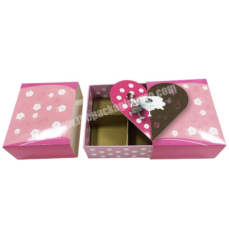 Cardboard Chocolate Hamper Boxes Gift Box Cartoon Pattern Rigid Clamshell Compartment Chocolate Folding Printing Food Candy Box
