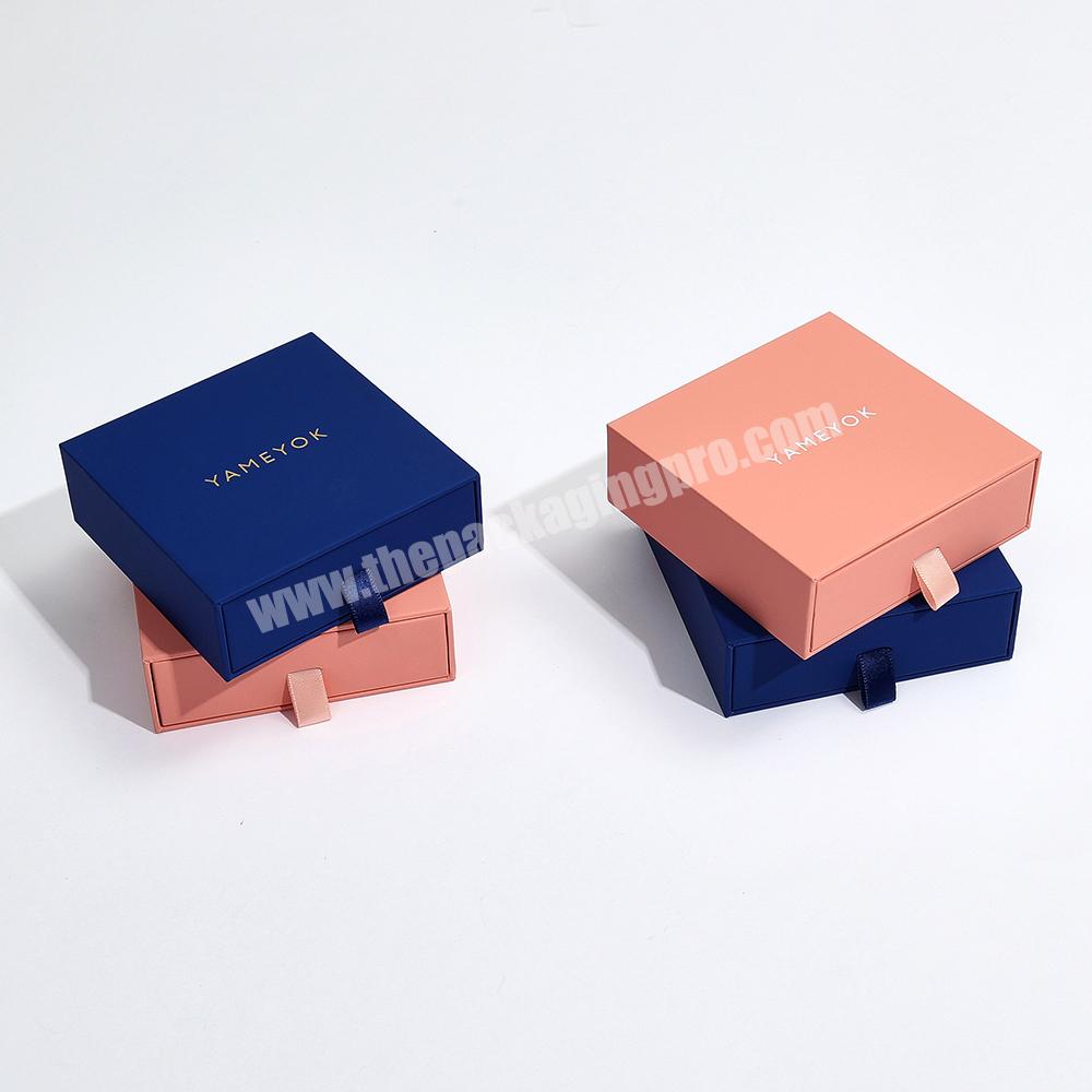 Cardboard Drawer Sliding Necklace Earring Bracelet Ring Custom Gift Paper Packaging Jewelry Box
