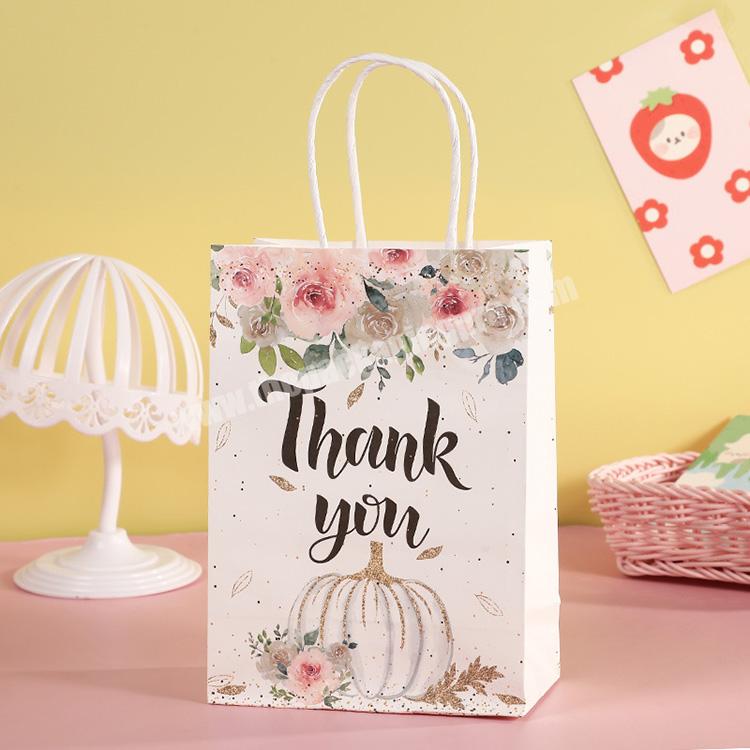 Cheap Price Candy Custom Flower Thank You Paper Gift Bag With Your Own Logo