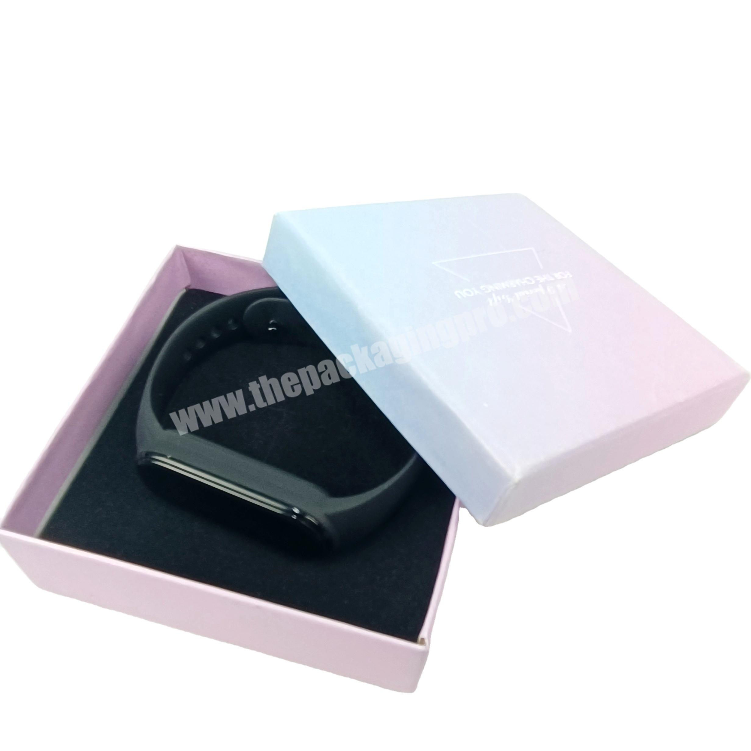 Cheaper custom logo small square craft jewelry paper box with black foam