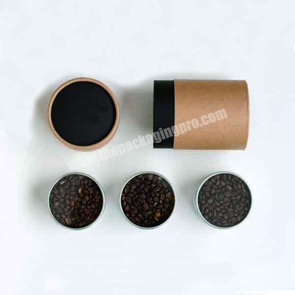 China Manufacturer Foil Lined Food Grade Paper Tube Coffee Bean Cardboard Cylinder Box Package With Sealing Lid