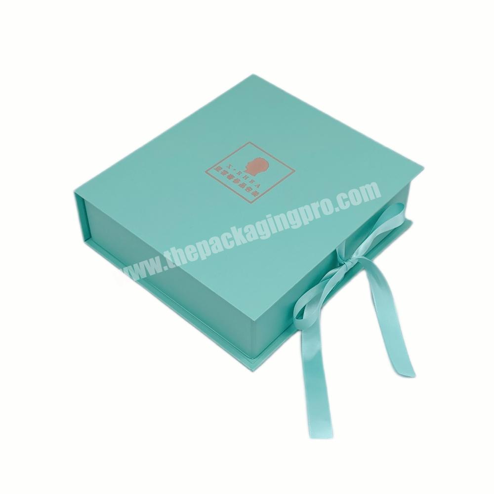 China Wholesale Rectangle Square Premium Clothing Foldable Folding Magnetic Packaging Gift Box Luxury Gift Box With Ribbon Bow