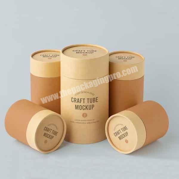 China manufacturer custom design biodegradable airtight tea round box paper can tube cylinder packaging for food