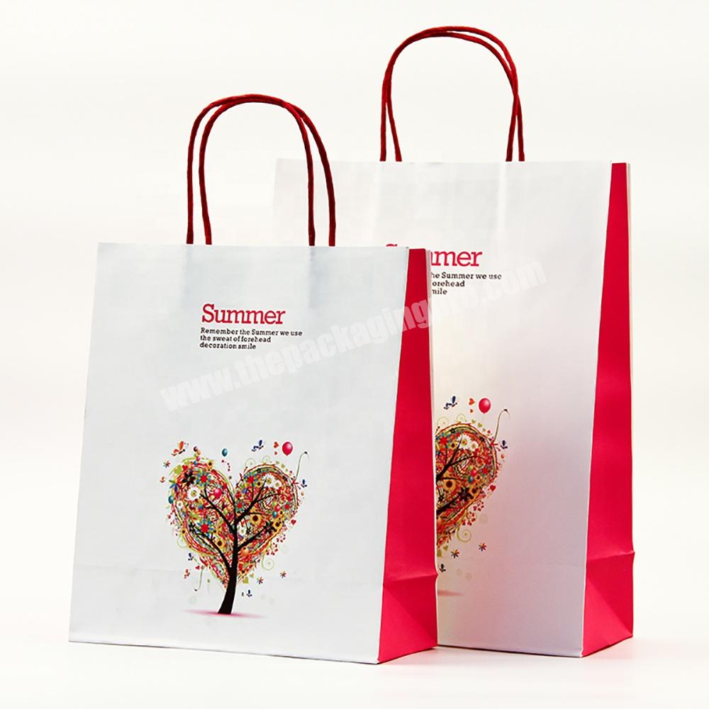 China supplier  cloth shopping packaging recycle with handle  cheap white kraft paper bag