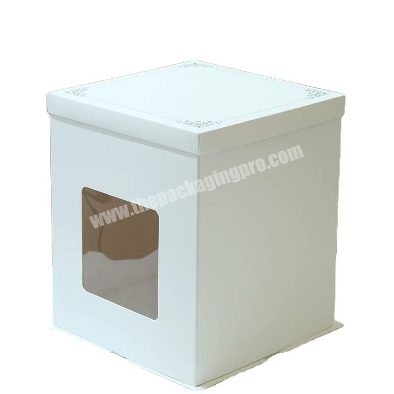 Competitive Price Rectangle Cardboard Plastic Transparent Cake Packaging Box