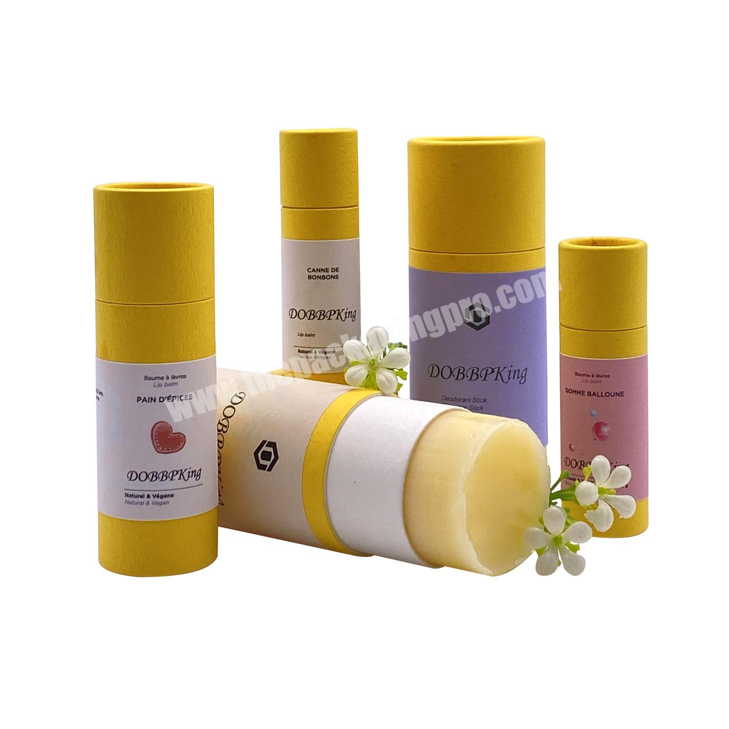 Cosmetic Food Grade Push Up Natural Cosmetic Cylinder Cardboard Containers Lip Balm Paper Tube Packaging