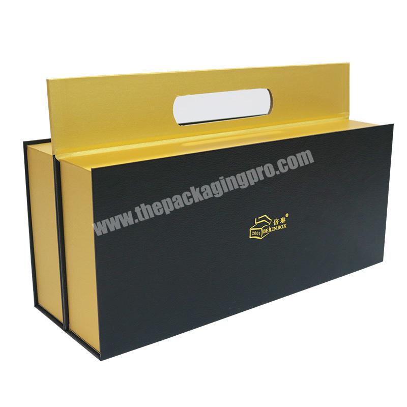 Cosmetics Boxes Skincare Packaging Box with Handle Wholesale Double Open Foldable Paper Packaging Custom Large Luxury Paperboard