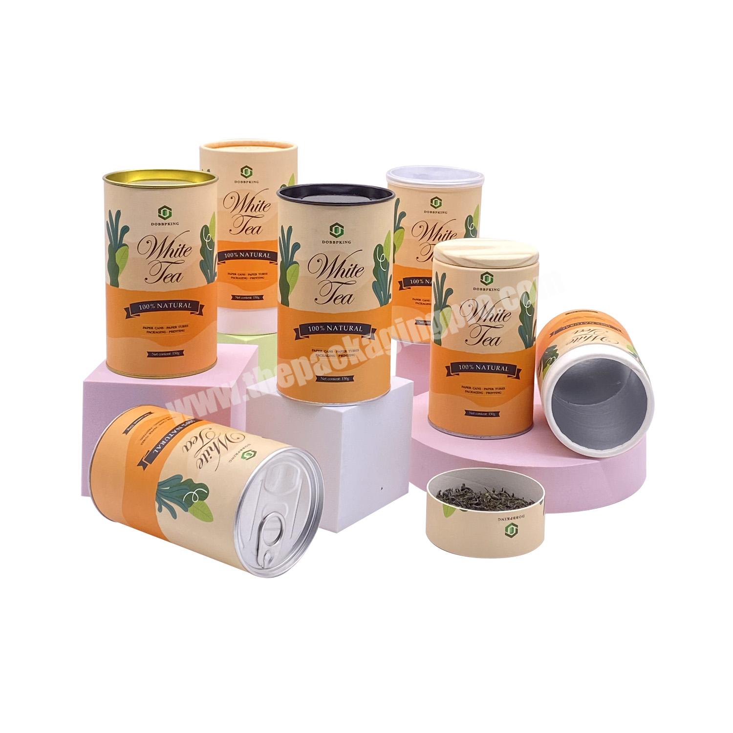 Custom 100% Air Tight Cardboard Biodegradable Food Grade Paper Round Packaging Paper Tube Tea Package