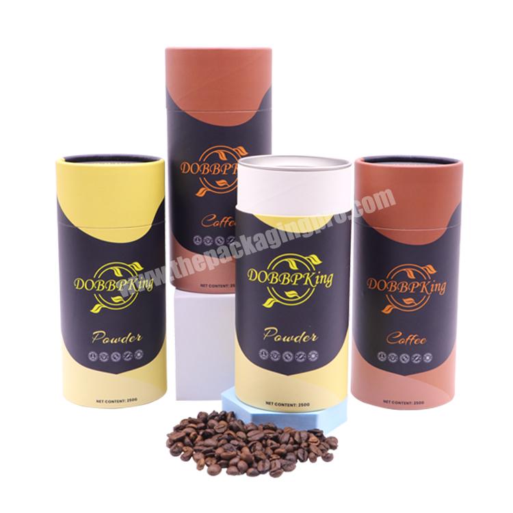 Custom Biodegradable Cardboard Loose Leaf Tea Coffee Canister Cylinder Gift Paper Tube Packaging