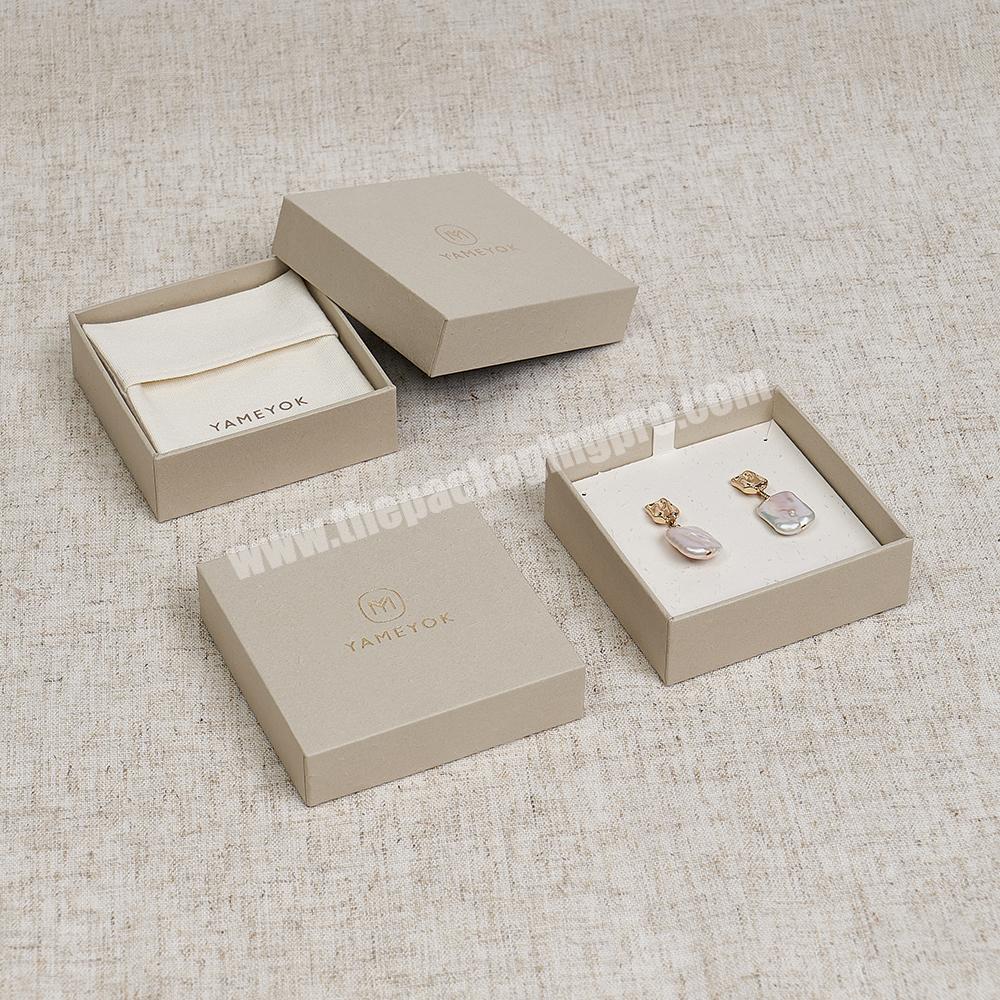 Custom Biodegradable Eco Friendly Paper Lid and Base Gift Packaging Earring Jewelry Necklace Box
