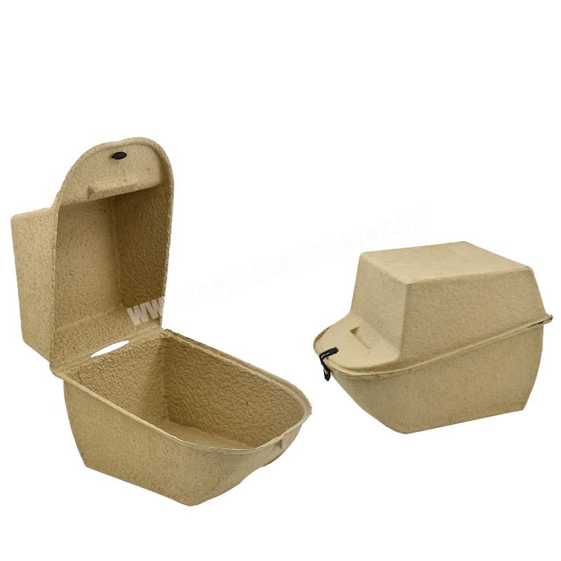 Custom Biodegradable Recycled Paper Pulp Molded Tray Clamshell box Packaging
