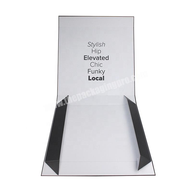 Custom Black Coating Magnetic Gift Box Garment Clothing Packaging Folding Box