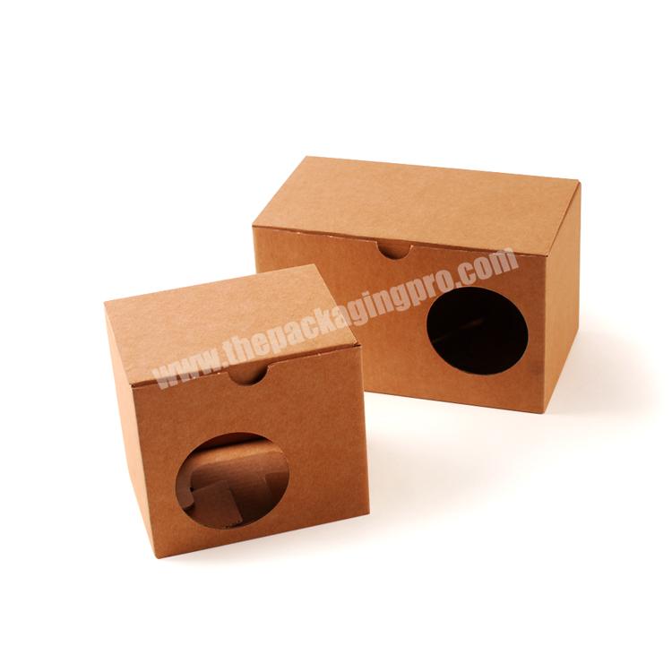 Custom Cardboard Coffee Packaging Die Cut 15 Oz Mug Box With Window