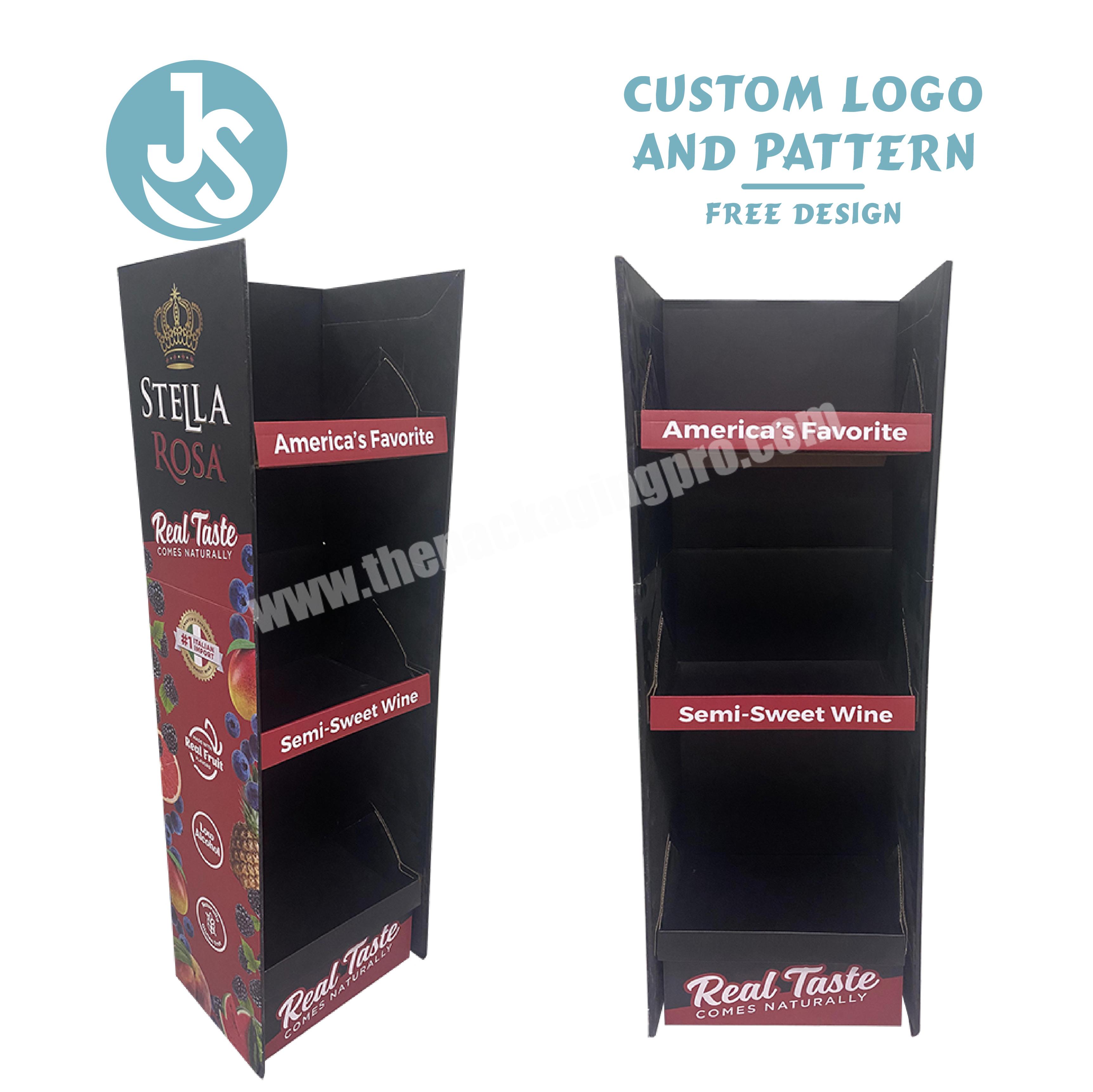 Custom Cardboard Stand Paper Store Bottles Display Racks Convenience Candy Pouch Food Retail Shelving
