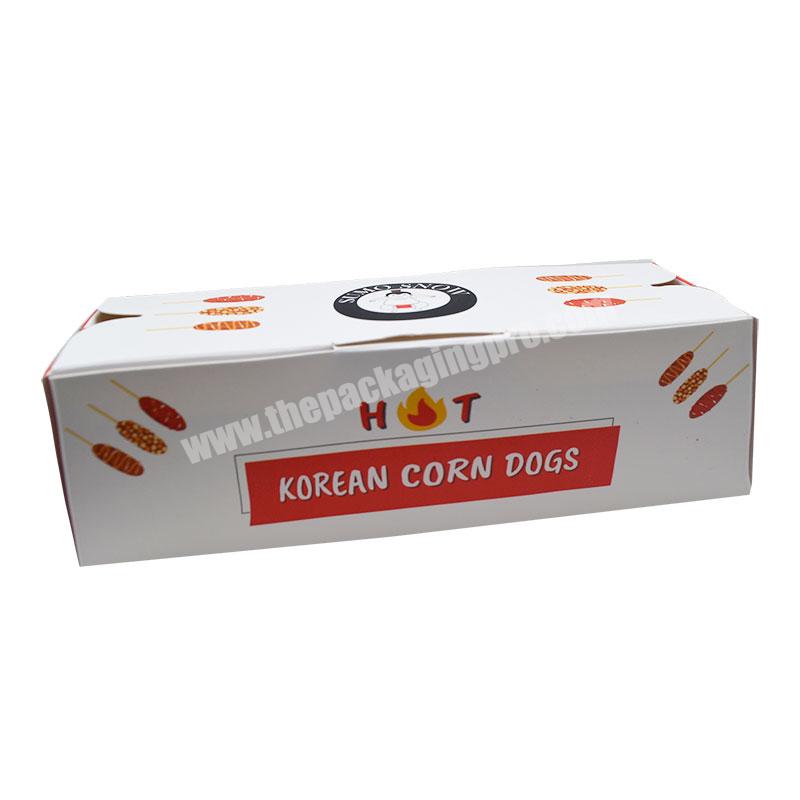 Custom Cheap CMYK Printing 300g Food Grade Hot Dog Paper Packaging Box