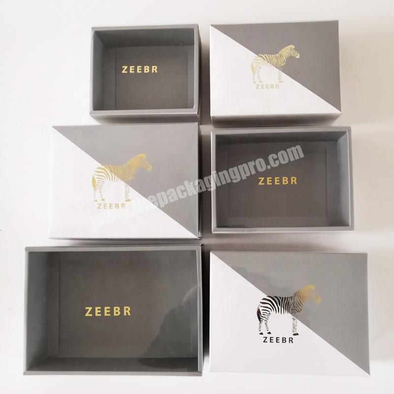 Custom Clear PVC Window Sleeve Paper Board Drawer Box With Gold Hot Foil Logo