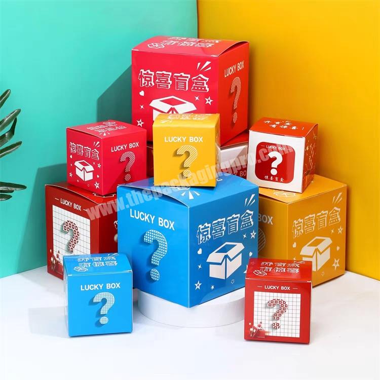 Custom Colorful Handmade Empty Paper Mistery Box Electronics Tide Play Blind Boxes Packaging Case