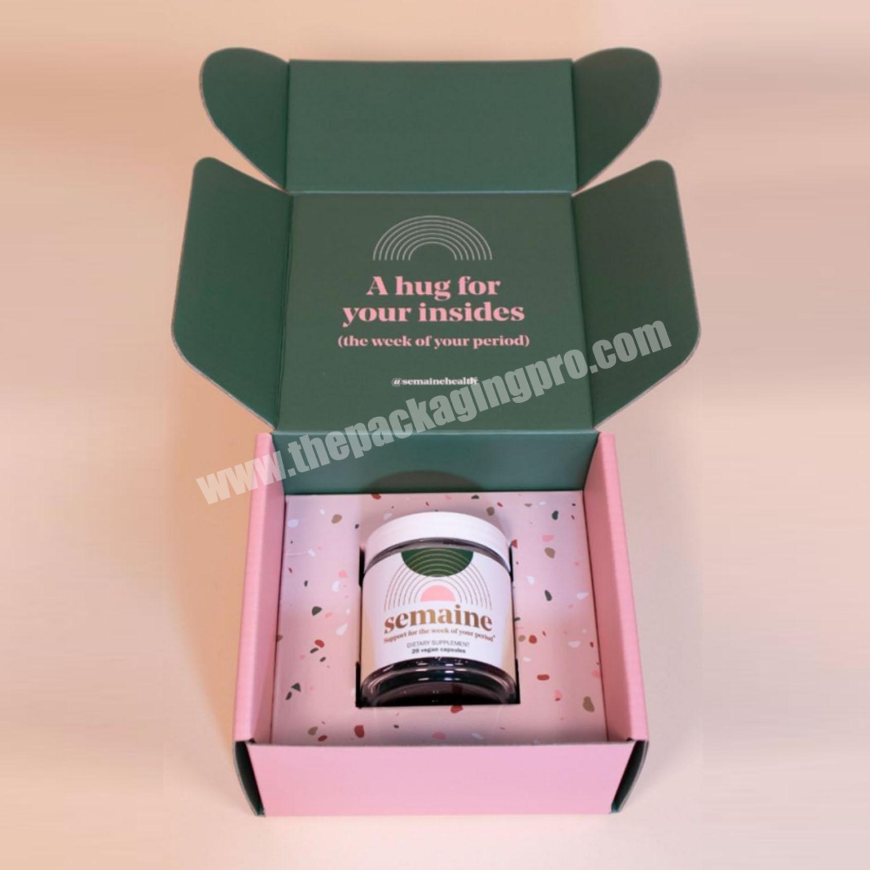 Custom Colorful Pink Cosmetic Essential Dropper Oil Candle Jar Mailer Box With Insert